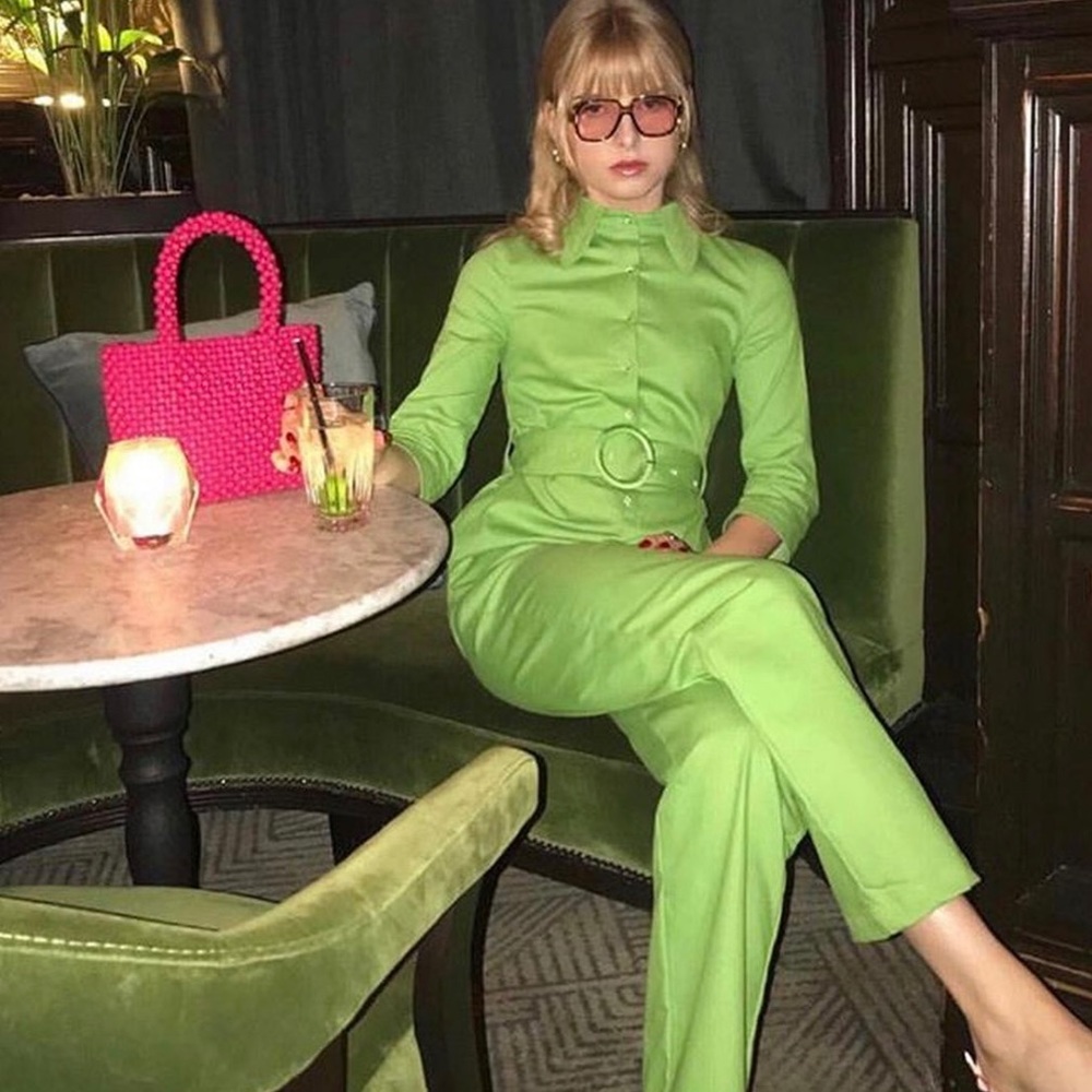 House of Sunny Lime Green Coveralls jumpsuit